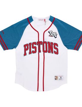 Casacca Bottoni Uomo Nba Practice Day Button Front Jersey Hardwood Classics Detpis White