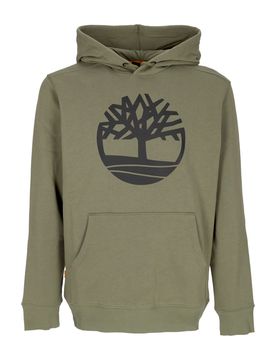 Felpa Cappuccio Uomo Tree Logo Hoodie Cassel Earth/black