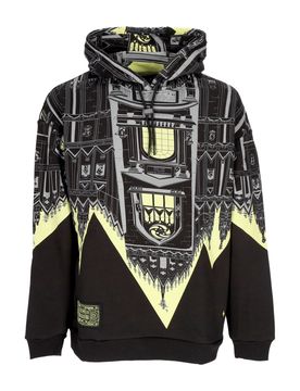 Felpa Cappuccio Uomo Bench Duomo Over Hoodie Black/lime
