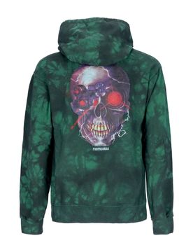 Felpa Leggera Cappuccio Uomo Terminator Hoodie Tie Dye Green