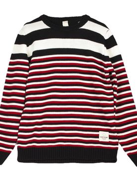 Maglione Uomo Maglia Lana Multirighe Navy/multi