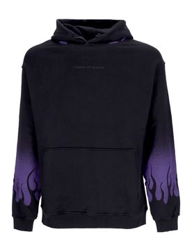 Felpa Cappuccio Uomo Negative Flames Hoodie Black/purple