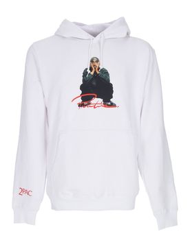 Felpa Cappuccio Uomo Shakur Hood X Tupac White