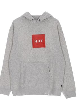 Felpa Cappuccio Uomo Essentials Box Logo P/o Hoodie Athletic Heather
