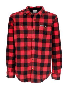 Camicia Manica Lunga Uomo Flare Gun Fleece Over Shirt Mountain Red Check