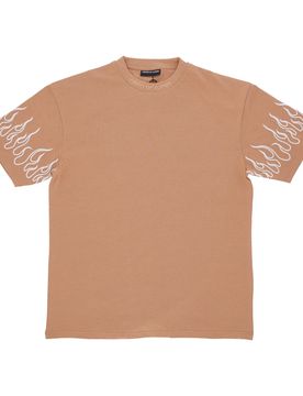 Maglietta Uomo Embroidery Flame Tee Terracotta