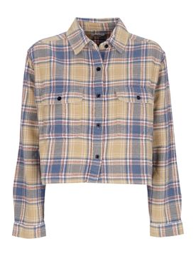 Camicia Manica Lunga Donna Pia Flannel Shirt L/s Vintage Blue Multi