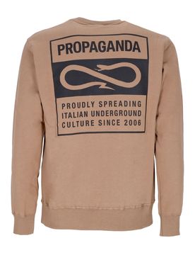 Felpa Girocollo Uomo Label Crewneck Camel