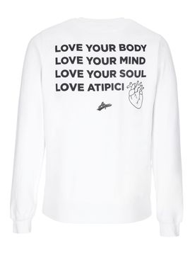 Felpa Girocollo Uomo Follow Your Art Love Your Body Crew White