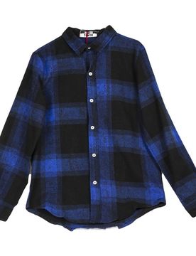 Camicia Manica Lunga Uomo Camicia Tartan Stampa Die Royal