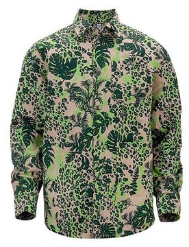 Camicia Manica Lunga Uomo Shirt L/s/jacket "jungle" All Over Lime Green Unico