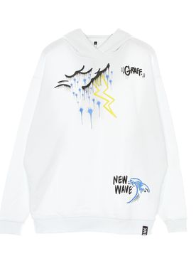 Felpa Leggera Cappuccio Uomo Storm Ink H2 White