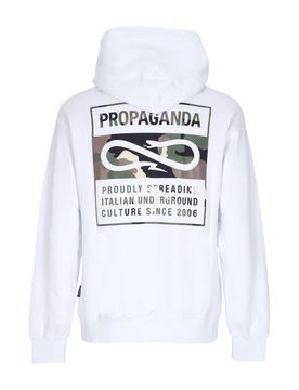 Felpa Cappuccio Uomo Logo Label Hoodie White