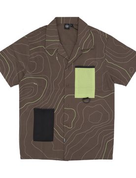 Camicia Manica Corta Uomo Dune Bowling Shirt Brown