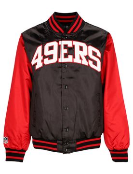 Giubbotto Bomber Uomo Nfl Satin Bomber Saf49e Black/scarlet