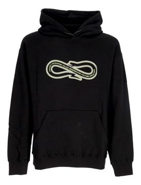 Felpa Leggera Cappuccio Uomo Logo Baseball Hoodie Black