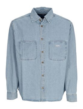 Camicia Manica Lunga Uomo Bigwig Dean Denim Woven Light Indigo
