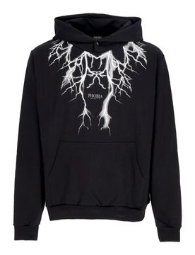 Felpa Leggera Cappuccio Uomo Reflective Lightning Hoodie Black