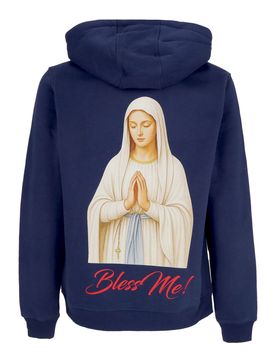 Felpa Cappuccio Uomo Marias Di Lourdes Hoodie Light Navy