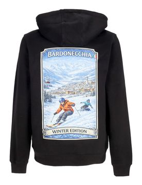 Felpa Cappuccio Uomo Holidays Winter Edit Bardonecchia Hoodie Black