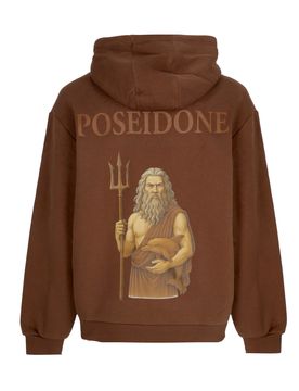 Felpa Cappuccio Zip Uomo Gods Poseidone Full Zip Hoodie Chocolate Brown