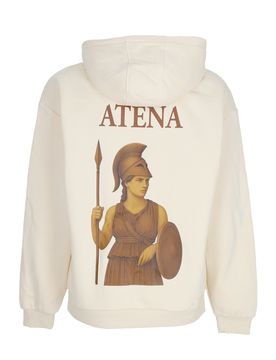 Felpa Cappuccio Uomo Gods Atena Hoodie White Sand