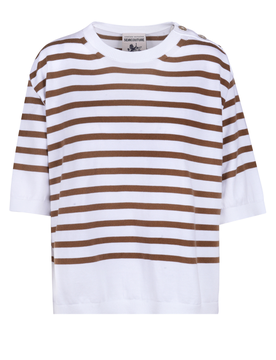 Semi Couture - Maglia - 470936 - Bianco/Cammello