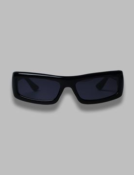 Daryan sunglasses - black acetate, black lens - made in japan