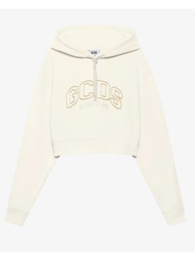 GCDS FELPA LOUNGE LOGO CROP HOODIE