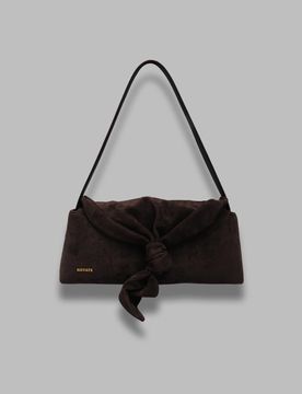 ROTATE suede knot scarf bag