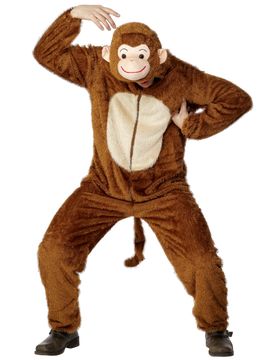 Affe Plüsch-Kostüm Tierkostüm Unisex braun-beige - unisex