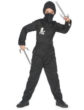 Ninja Kinderkostüm Kämpfer schwarz - male