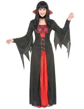 Edle Vampirgräfin Halloween-Damenkostüm schwarz-rot