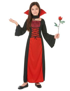 Kleine Vampirin Halloween-Kinderkostüm schwarz-rot