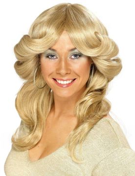 Er Jahre Föhnfrisur Perücke blond
