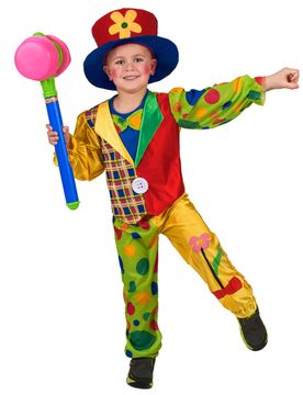 Zirkusclown-Kostüm für Kinder bunt - male
