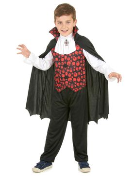 Eleganter Vampir Kinderkostüm Dracula schwarz-rot