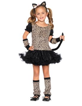 Süsser Leopard Kinderkostüm Wildkatze schwarz-braun