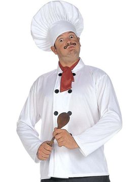 Chef Koch Kostüm-Set weiss-schwarz-rot