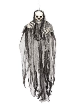 Sensenmann Skelett Halloween-Deko schwarz-grau 90cm