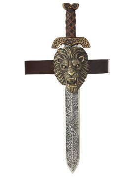 Römisches Gladiator-Schwert mit Halterung silber-gold