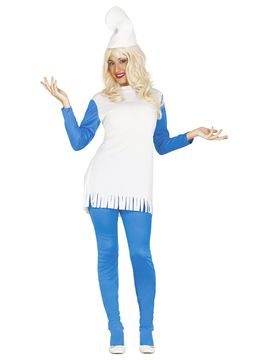 Zwerg-Damenkostüm Märchenkostüm blau-weiss