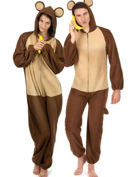 Affen-Paarkostüm Fasching braun