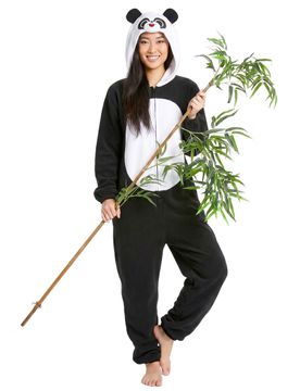 Panda-Damenkostüm Tierkostüm schwarz-weiss - female