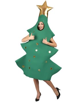 Tannenbaum-Kostüm Unisex-Weihnachtskostüm grün-gold - unisex