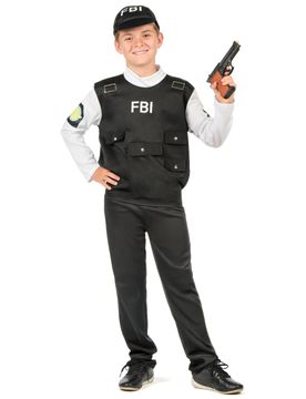 FBI-Agent Kinderkostüm schwarz