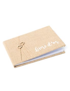 Gästebuch Jute Rustikal Buch 64 Seiten 16,5 x 24 cm