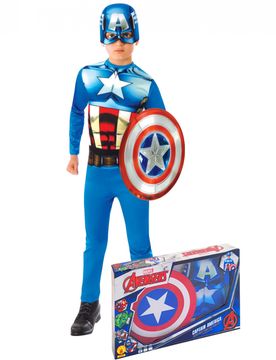 Captain America-Kinderkostüm blau-weiss-rot