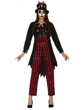 Voodoo-Hexen-Kostüm Voodoo-Priesterin rot-schwarz