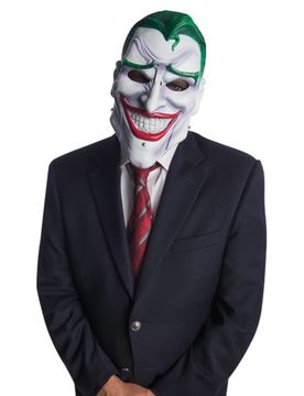 Joker-Maske mit Artikulation Faschingsmaske weiss-grün